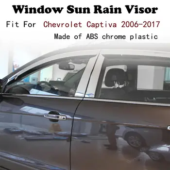 

ABS Chrome plastic Window Visor Vent Shades Sun Rain Guard car accessories For Chevrolet Captiva 2006-2017