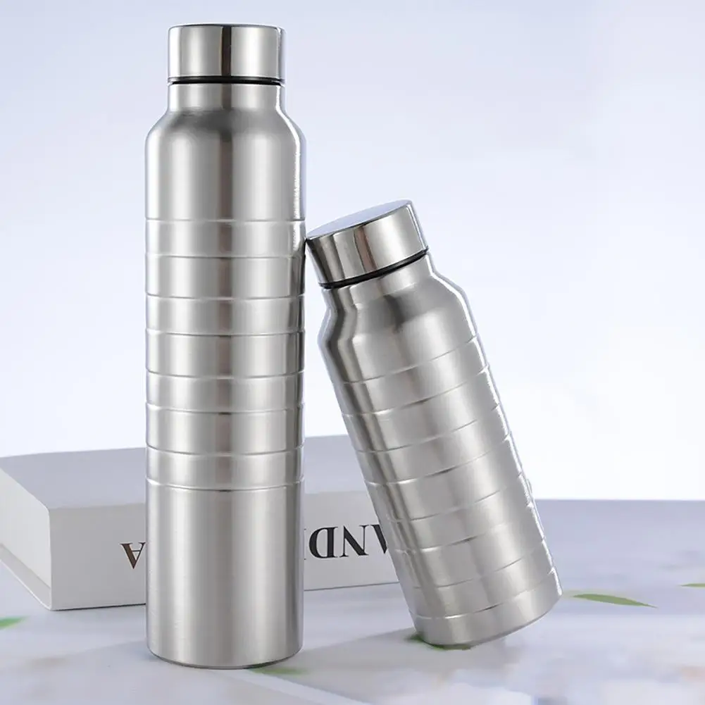 650/1000ml Outdoor Rolled Thread Stainless Steel Large Capacity Portable Water Bottle | Дом и сад