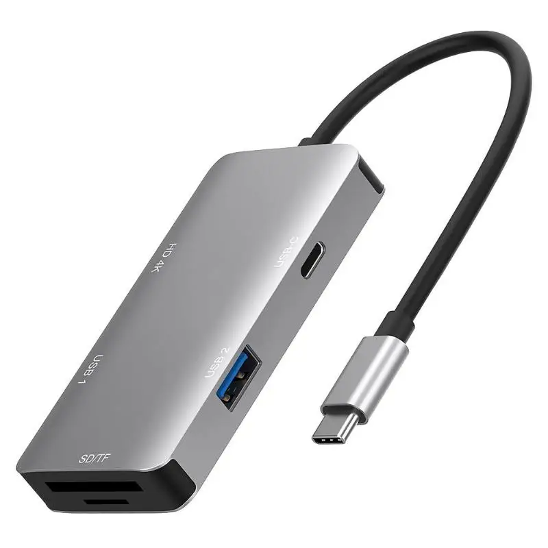 Тип C на 2 порта USB 3,0 HDMI 4K PD конвертер TF кард-ридер концентратор для MacBook мобильных телефонов Ноутбуки Проекторы ТВ