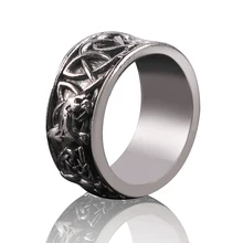 Классическое мужское кольцо, ретро стиль, нержавеющая сталь, Волчонок, Тканое кольцо, аксессуары, ювелирные изделия для мужчин, друзей, вечерние, лучший подарок
