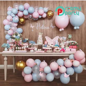

100 pcs Macaroon Balloons Arch Kit Pastel Grey Pink Balloons Garland Rose Gold Confetti Globos Wedding Party Decor Baby Shower