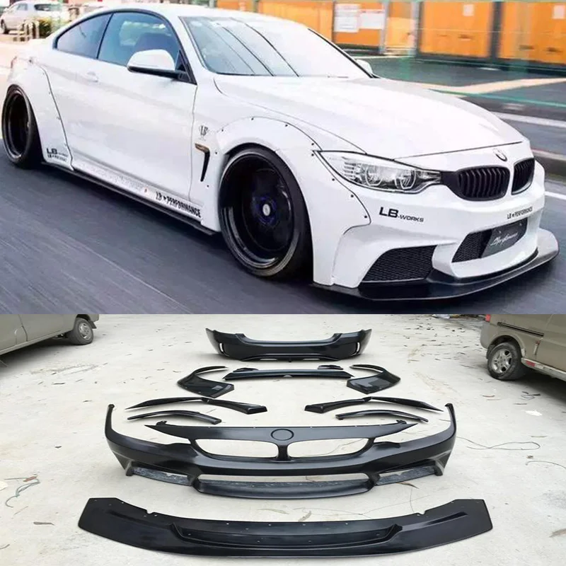 F82 LB Style комплект с широким корпусом передний бампер спойлер задний боковое крыло
