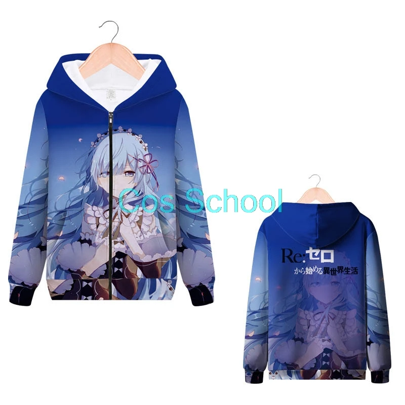 Cos School Rem толстовки для косплея Re: Zero Starting Life in другой мир с капюшоном куртка