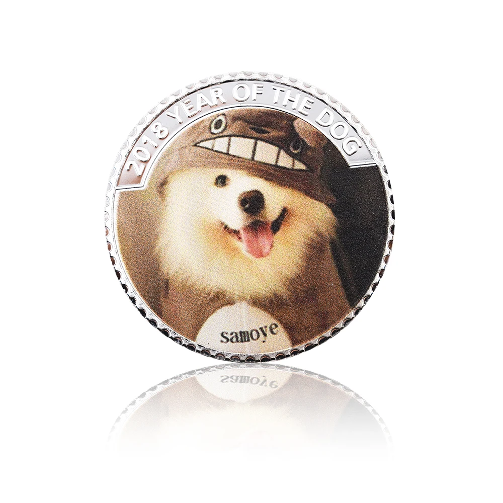 Милый анималистический сувенир монета 2018 год Счастливый щенок подарки для дома