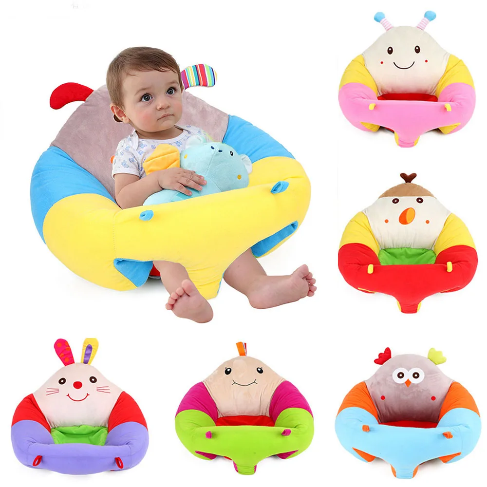 

Baby Seats Sofa Infant Learning Chair Plush Cartoon Animal Sofa Breathable Cotton Stuffed Toys Toddler Learning To Sit
