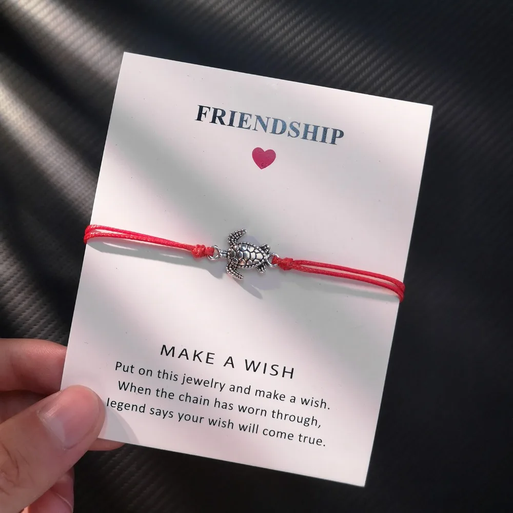 Friends are like Stars Card Jewelry Hollow Heart Charm Bracelet Black Rope Adjustable Bracelets Best Friends Friendship Gift