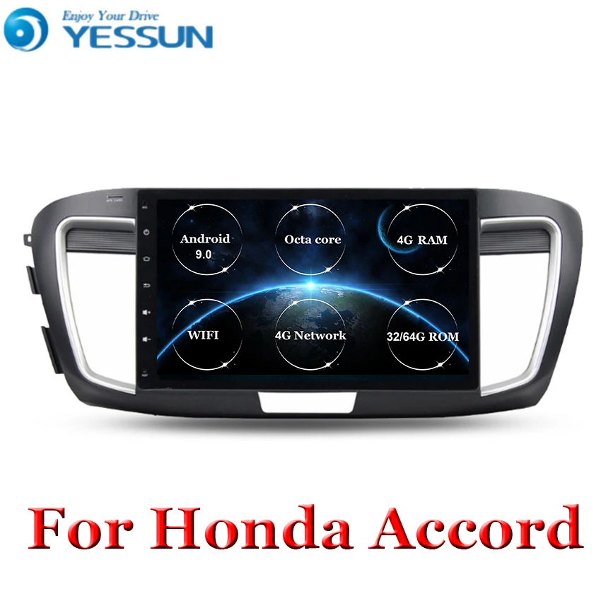 Android 9 DSP 4G ram gps навигация для HONDA ACCORD 9 2013 головное устройство мультимедийный плеер магнитофон