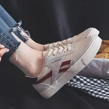 QWEDF Spring Autumn Women Canvas Shoes Lace Up Casual Shoes Comfortable Female Shoes Fashion Women's Sneakers LM-13