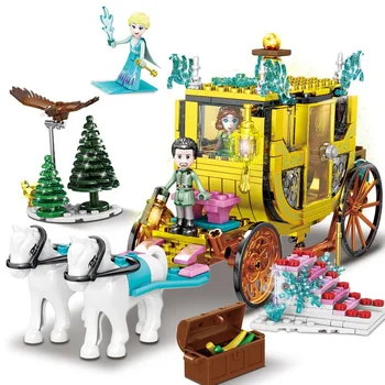 

459pcs Mini Snow World Series Building Blocks Creative Aisha Princess Royal carriage Bricks compatible Toys Girl Friends Gift