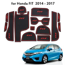 Для Honda FIT- противоскользящие резиновые подставки под стакан дверной коврик GK5 аксессуары автомобильный Стайлинг наклейка