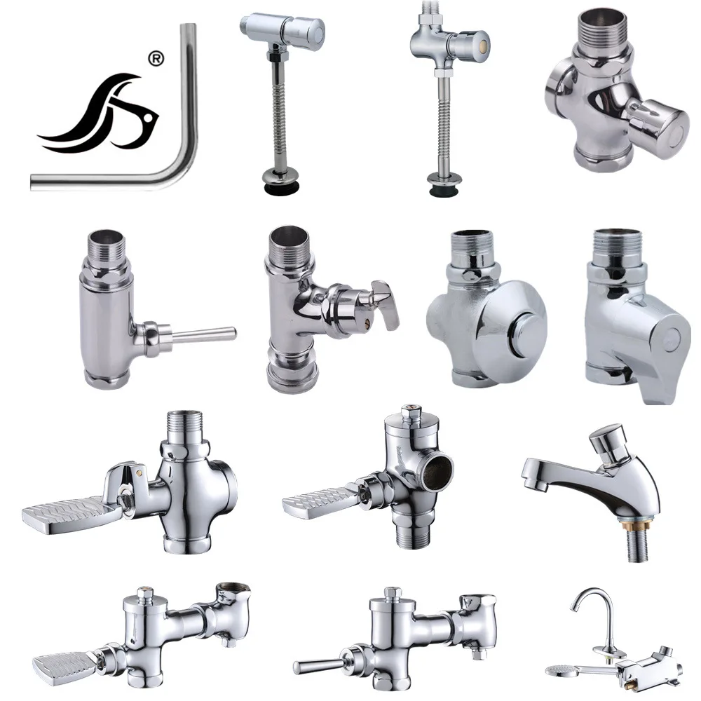 

Wholesale Public Toilets Will Flush Valve Toilet Hand-pressing Type Quick Opening Horizontal Pedal Copper Body Delay Self-closin