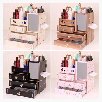 

Jewelry Container Wood Drawer Organizer DIY Wooden Storage Box Makeup Organizer Handmade Cosmetic Storage Organizer Box