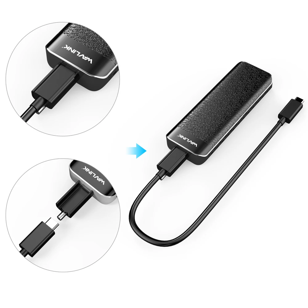 Wavlink USB-C M.2 NVMe корпус до 10 Гбит/с USB 3,1 Gen 2 SSD чехол m-ключ NVMe разъем Тип-C для 2230/2242/2260/2280 мм SSD жесткий диск