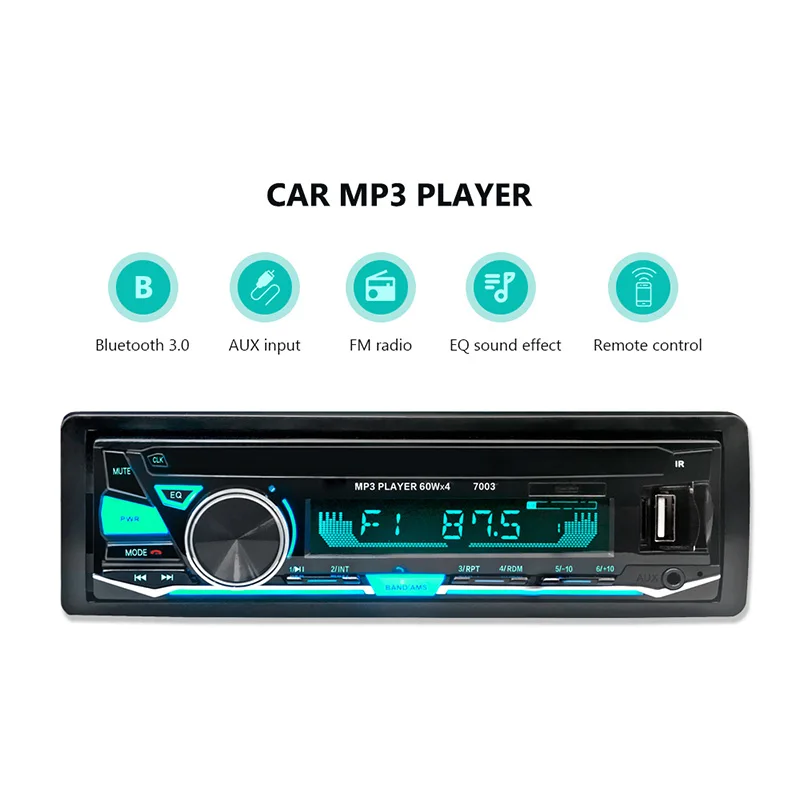 7003 Bluetooth Авто mp3-плеер мультимедийная система 87,5-108,0 МГц fm-радио с пультом дистанционного управления XQ-184