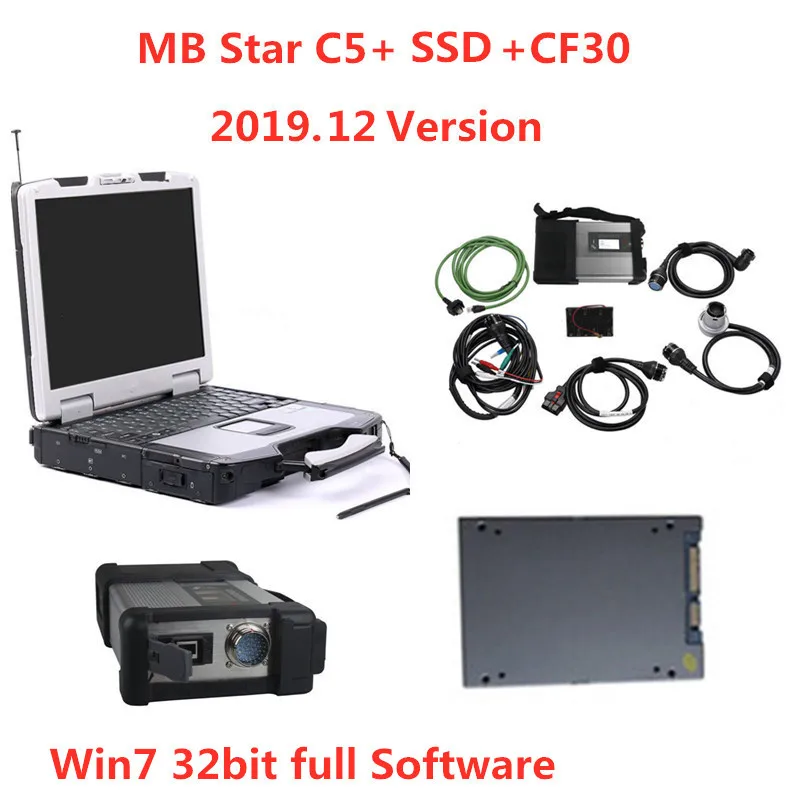 12 в лучшее качество MB Star C5 SD Подключение компактное с SSD программным обеспечением с Toughbook ноутбука CF30 CF-30 диагностический инструмент DHL бесплатно