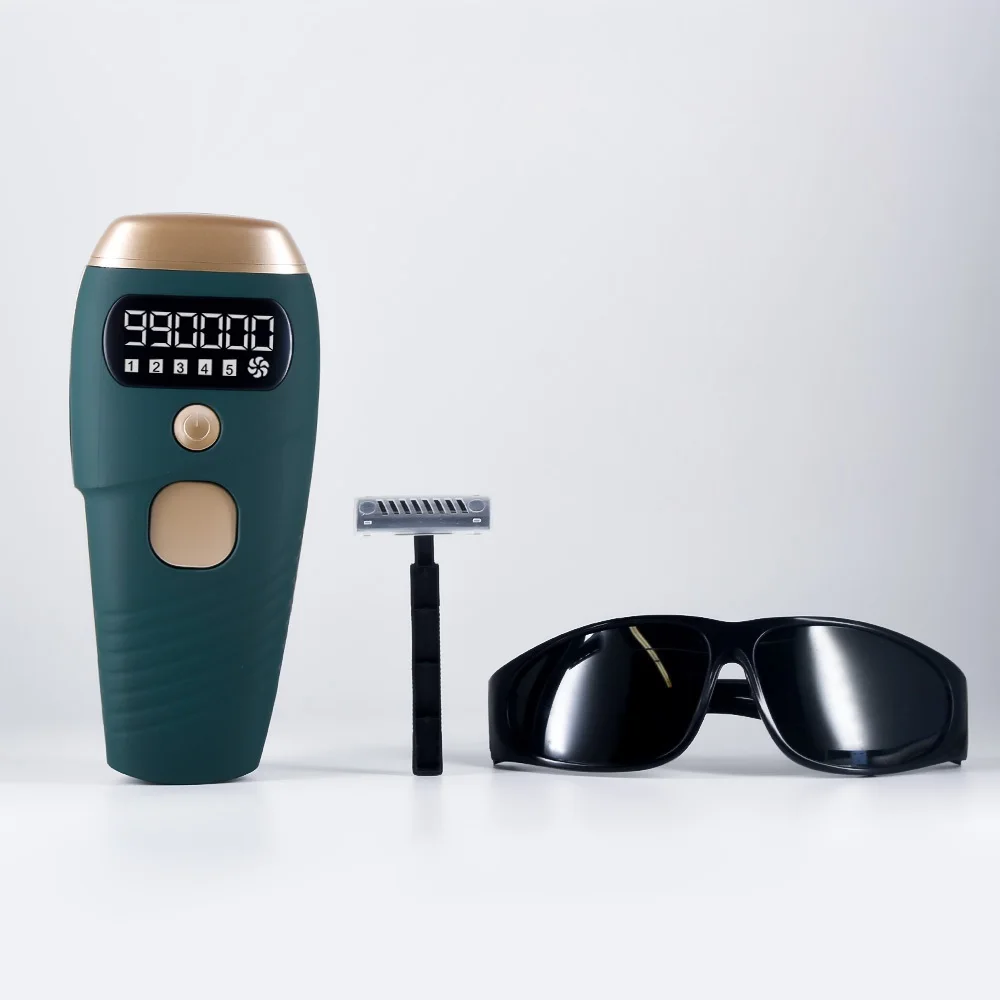 990000 플래시 IPL 레이저 제모 기계 석영 램프 광자 영구 장치 5 단계 자동 얼굴 바디 헤어 트리머 제모기