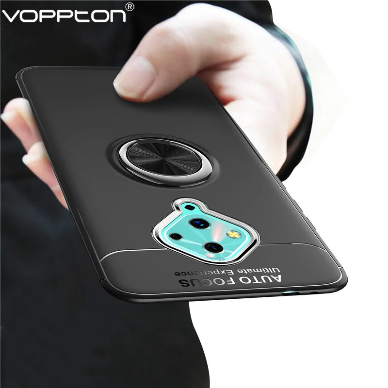 Soft Silicone Shockproof Case For VIVO V17 Metal Finger Ring TPU Back Cover S1 Pro India Version Phone | Мобильные телефоны и