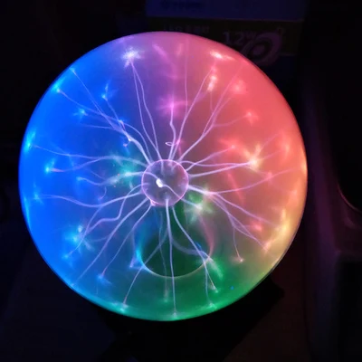 Искусственный молниеносный шар ионный шар Тесла катушка светящийся шар дуга шар сенсорный молния может быть голосовым управлением 12 В - Цвет: 20CM Tricolor