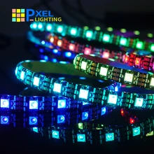 Ws2815 ws2812b led tira de luz 5050 contas luz néon sinal inteligente pixels endereçável duplo sinal quarto rgb cor cheia tira conduzida