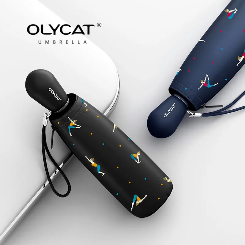 OLYCAT Пятикратный карманный мини-зонтик милый стиль для йоги маленькая девочка Модный узор легкий для путешествий защита от ветра и УФ-излучения зонтик
