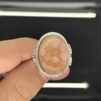

Natural Cherry Agate Crystal Ring For Women 925 Silver Sterling 19x13mm Beads Gemstone Love Gift Adjustable Ring Jewelry AAAAA