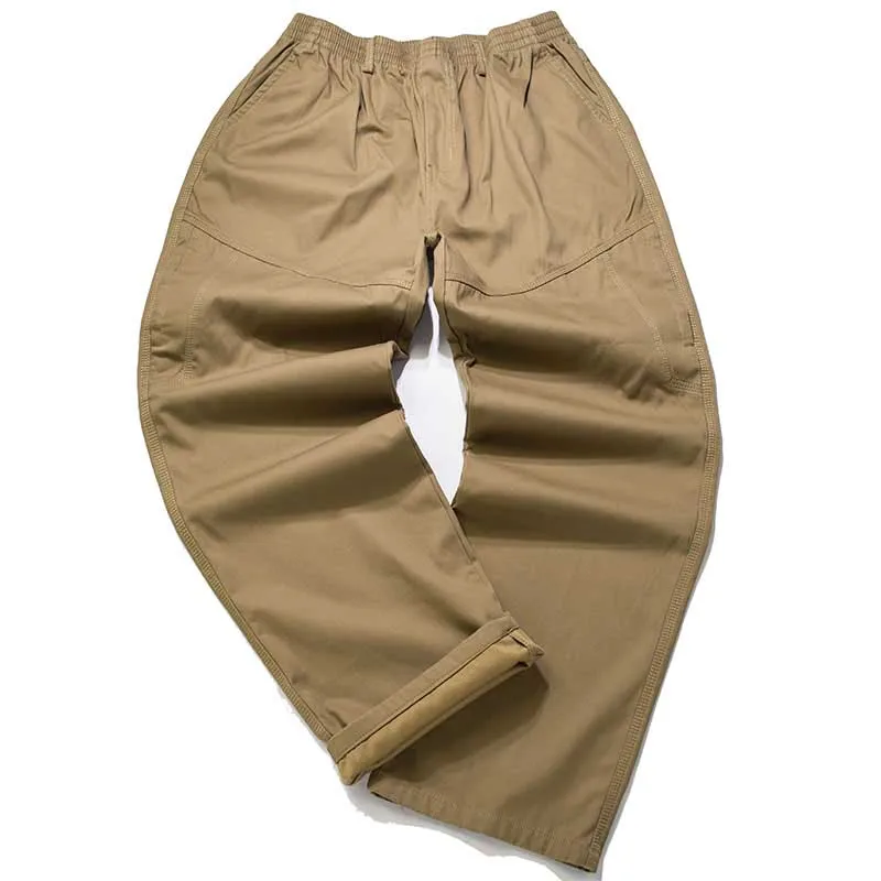 829 Thick Khaki Tide модные мужские брюки-карго Свободные мешковатые брюки с эластичным поясом с боковой молнией и карманами повседневные брюки размера плюс для бега весна осень лето - Цвет: 829 Thick Khaki
