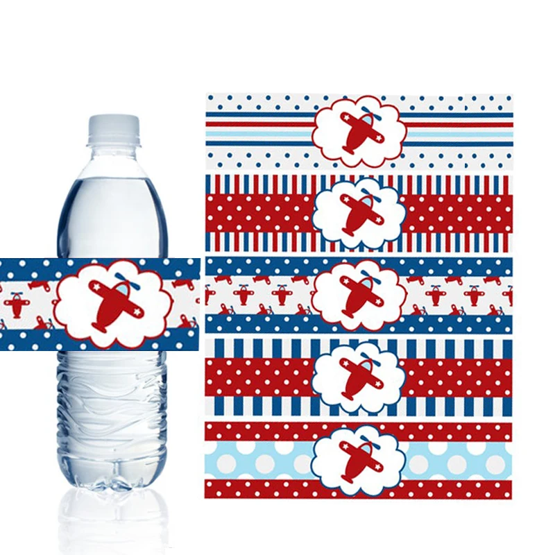 Самолет ярлыки бутылки с водой для дня рождения самолет вечерние Декор Baby Shower