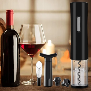 

Electric Wine Bottle Opener Corkscrew Foil Cutter Decanter Set Automatic Bottle Opener for Red Wine with Foil Cutter