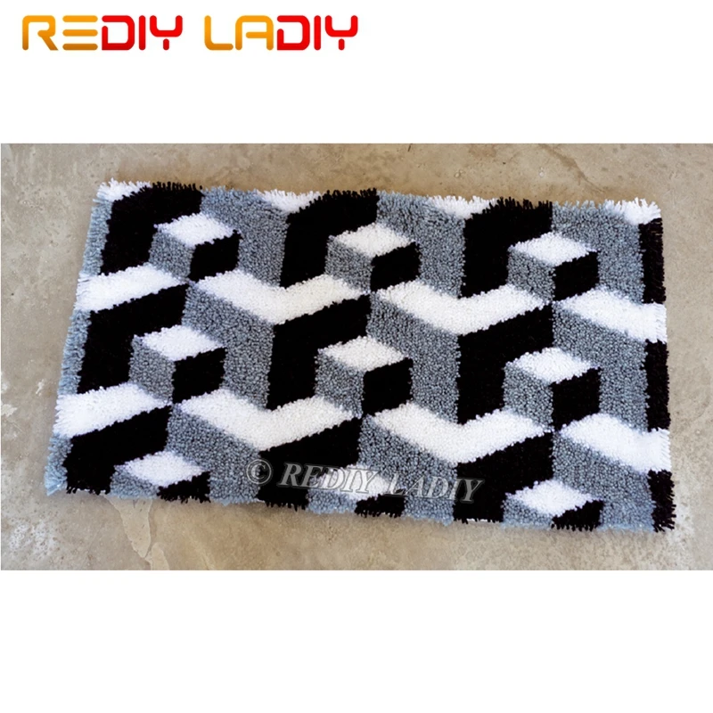 Latch Hook Kits Make Your Own Rug 3d Steps Tapestry Crochet Cushion Mat