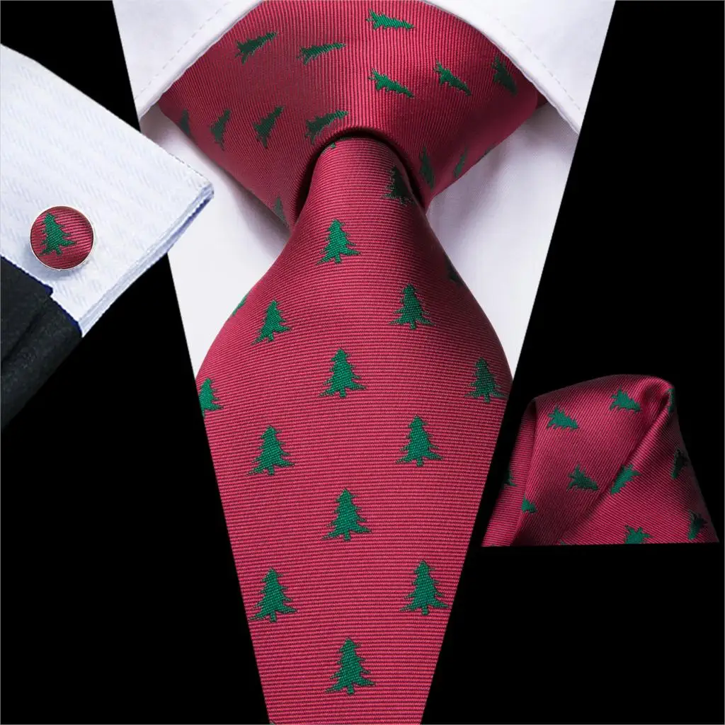 Hi-Tie подарки для мужчин рождественские галстуки для мужчин шелк Hanky запонки набор Цветочные жаккардовые Gravatas мужские галстуки вечерние большие галстуки - Цвет: SN-3320