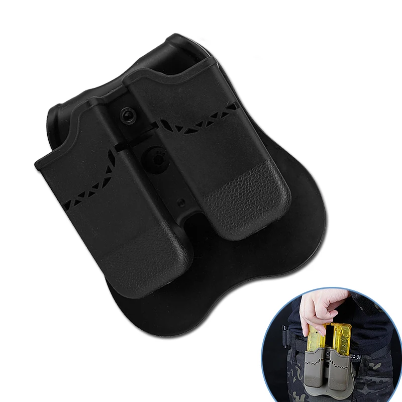 

Tactical Double Magazine Pouch Holder for GLOCK 17 19 22 23 26 27 32 34 37 38 39 Pistol Airsoft Paddle Double Mag Pouch MG-40