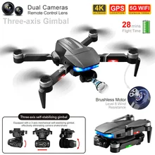 Drone professionnel à cardan 3 axes RC, objectif GPS 5G 4k, photographie aérienne sans balais, 8 niveaux de résistance au vent, quadrirotor avec caméra 