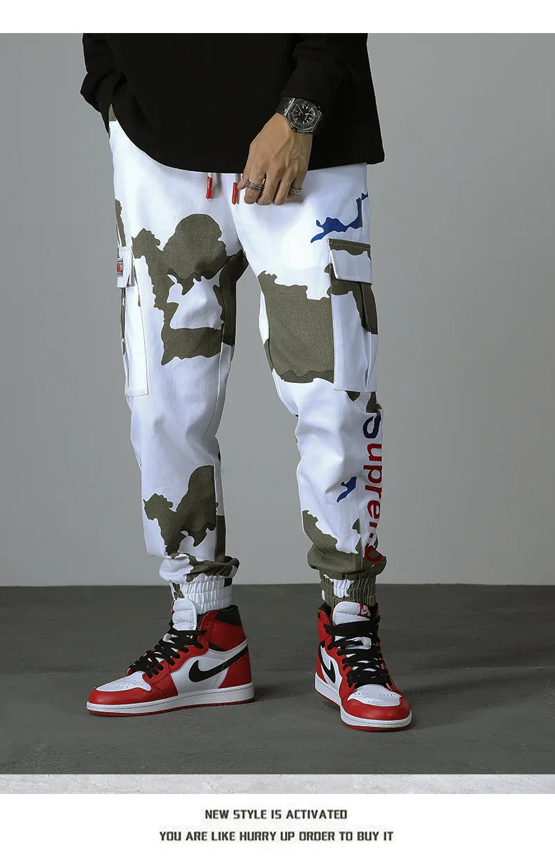 Zogaa Men Camouflage Military Pants Mens Jogger Autumn Cargo Pants Loose Comfortable Cargo Trousers Camo Joggers Pants