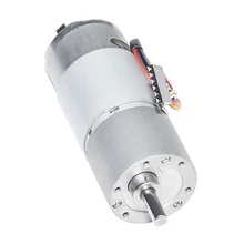 DC Geared Motor with Hall Encoder 12V 24V 10-900rpm Speed Optional Dia 37mm Output Shaft 6mm for DIY Engine Robot 37GB555H
