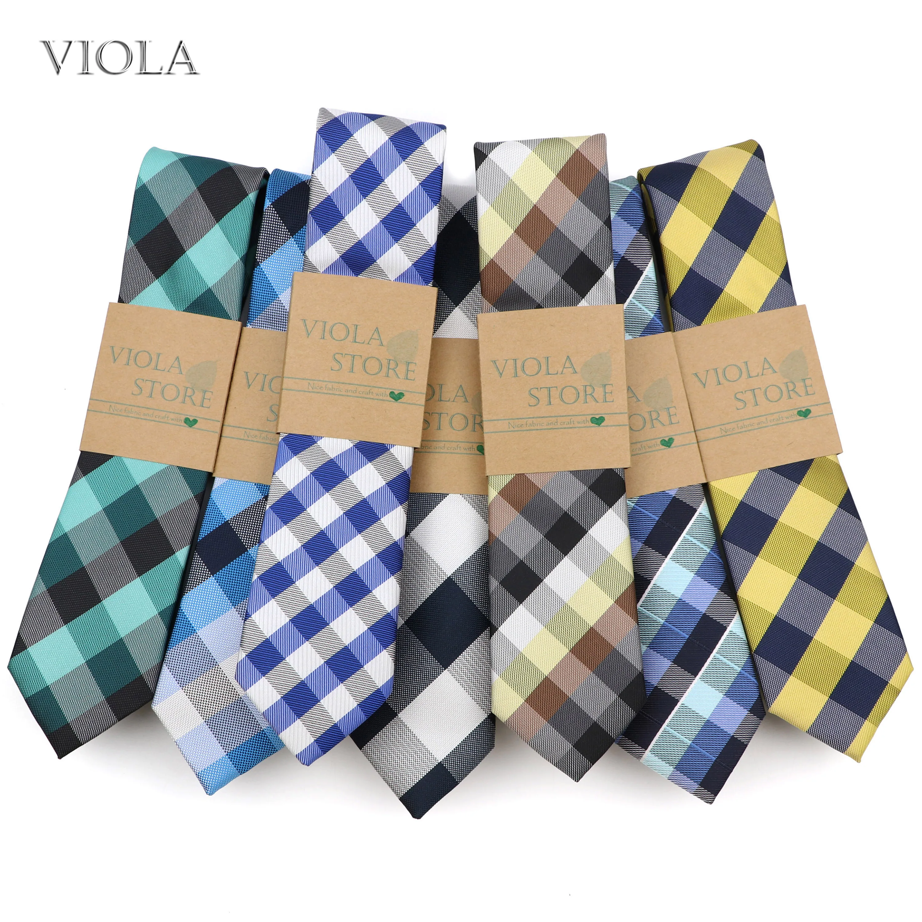 Neck Ties Classic Jacquard Plaid Striped Polyester 6cm Male Slim Tie Skinny Tuxedo Suit Shirt Cravat for Men