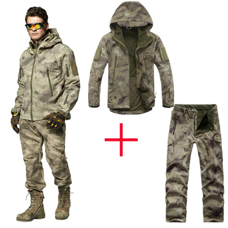 Men-Outdoor-Waterproof-Jackets-TAD-V-5-0-XS-Softshell-Hunting-Outfit-Thermal-Clothes-Tactical-Camping