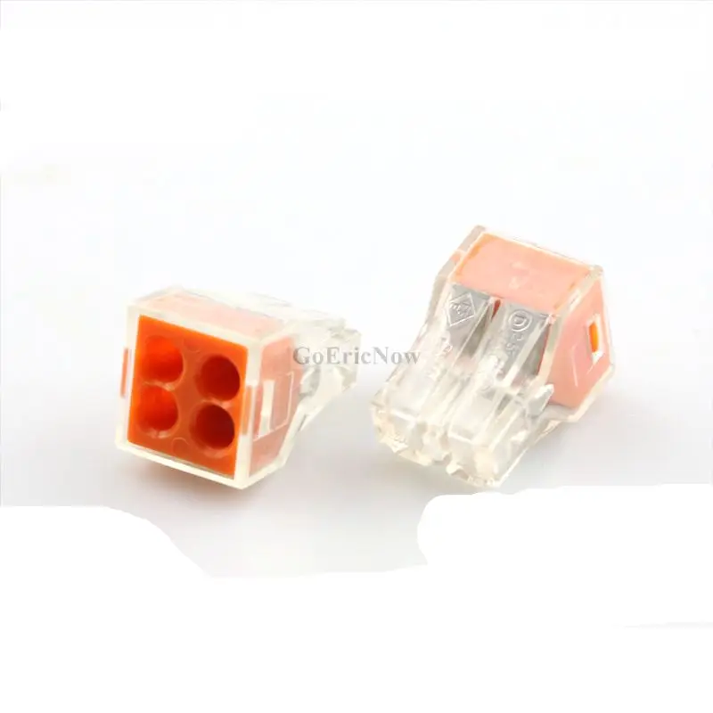 100pcs PCT-104 PCT104 Push wire wiring connector For Junction box 4 pin conductor terminal block | Обустройство дома