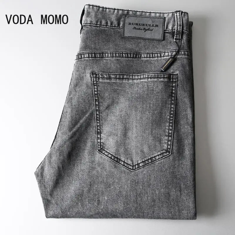Jeans Da Uomo Elasticizzati Regular Fit Business Casual Stile Classico Pantaloni In Denim Moda Pantaloni Grigi Maschili Jeans In Denim Per Uomo Jeans