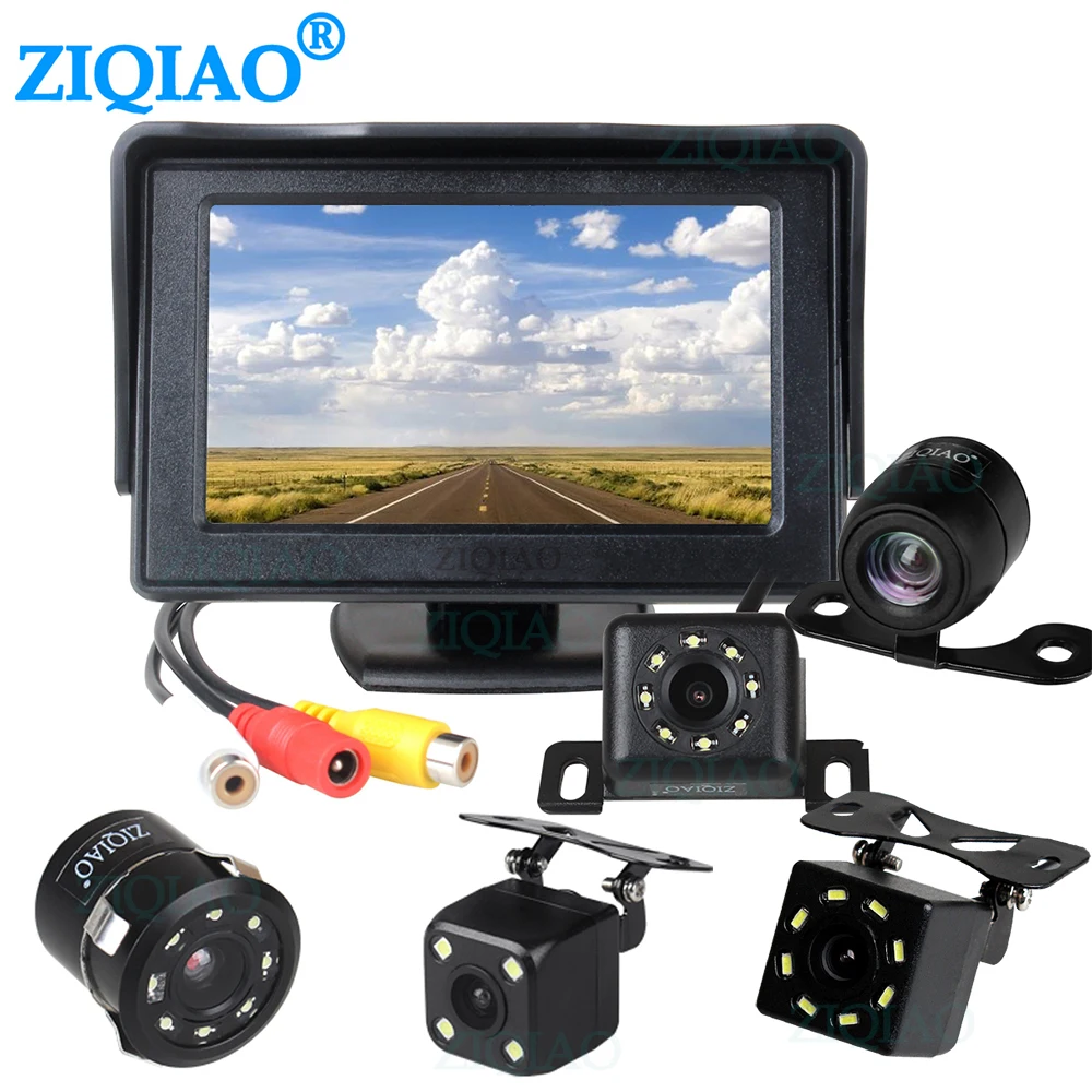

Car Monitor Rear View Camera Monitor 4.3 Inch TFT LCD Screen Car Rearview Reverse Parking Monitor Waterproof Rear View Camera