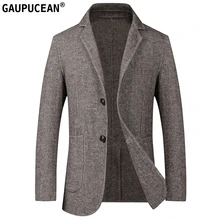 60% шерсть 40% полиэстер против морщин теплый зимний мужской костюм куртка две пуговицы мужской длинный шерстяной серый мужской s узкие облегающие шерстяные блейзер