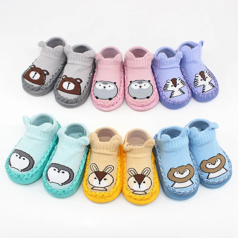 2019 Cartoon Baby Walking Shoes Baby Floor Socks Cotton Children's Socks Newborn Baby Shoes Slip-On Babies Shoes for Baby Girl