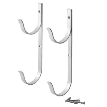 

2pcs Telescoping Pole Hook Portable Vacuum Hoses Leaf Rakes Aluminum Alloy Multipurpose Organizer Swimming Pool Hanger
