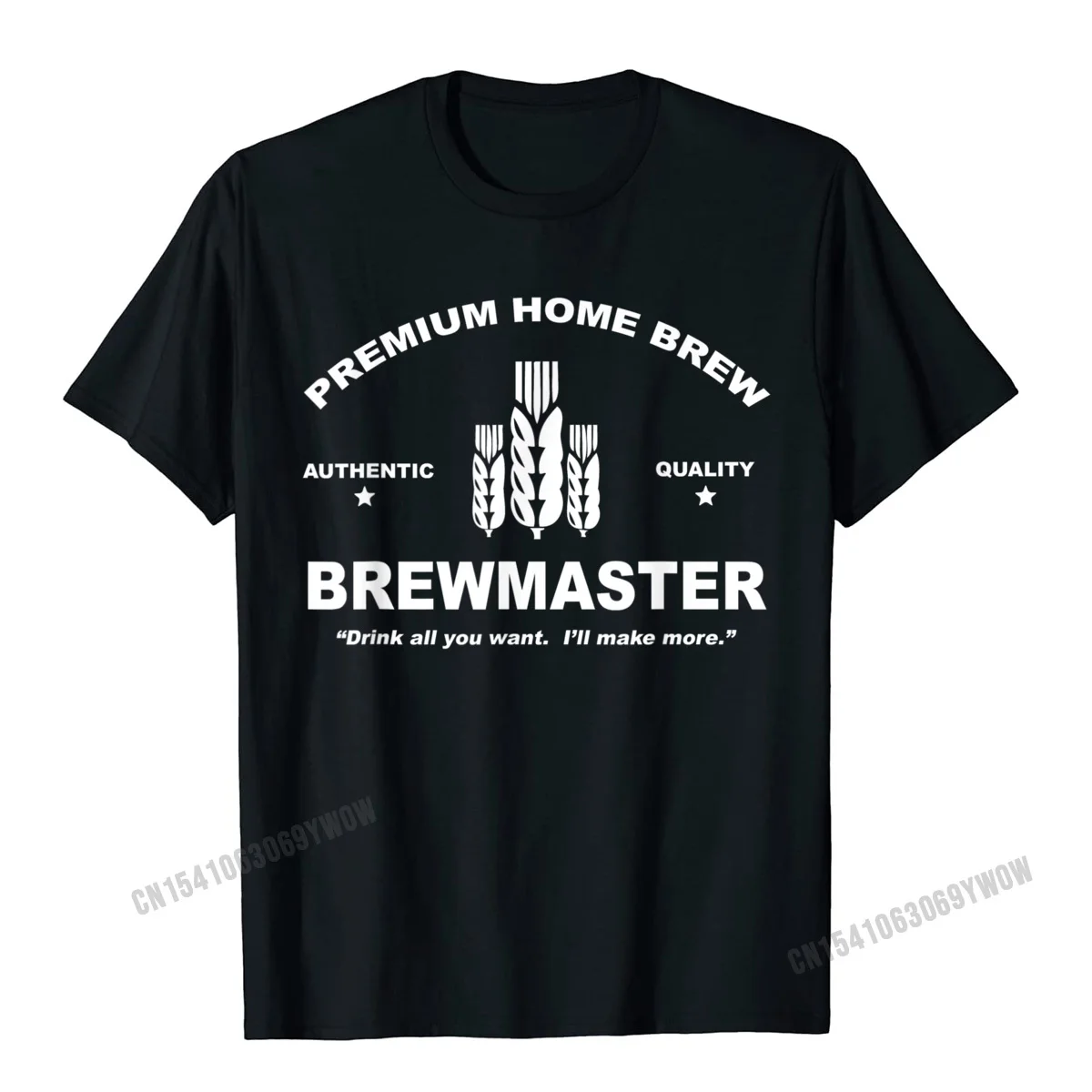 Casual Printed Tops Tees for Men Classic Summer O-Neck 100% Cotton Fabric Short Sleeve Tshirts Geek Tee-Shirts Brewmaster Premium Home Brew Beer brewing t-shirt__215 black