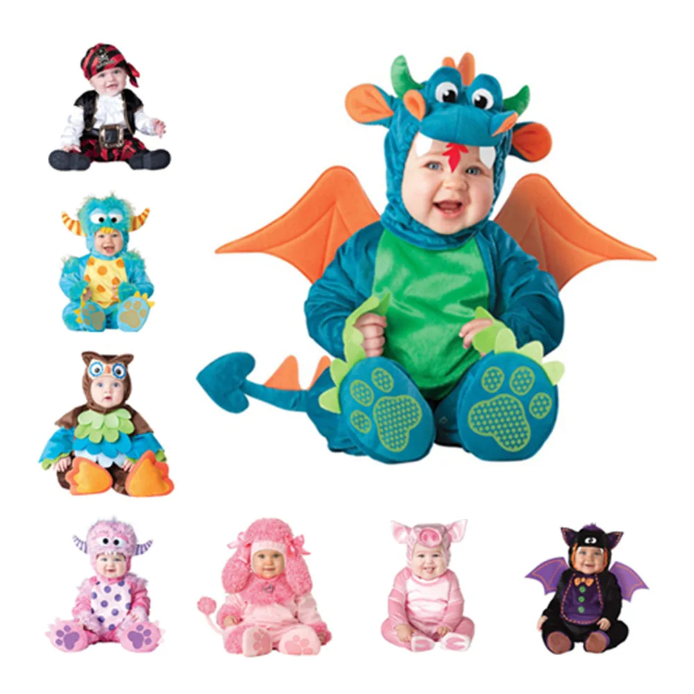 

Baby Boy Girls Animal Cosplay Rompers Toddler Carnival Halloween Outfits Boys Shape Costume For Girls Jumpsuits Infant Clothes