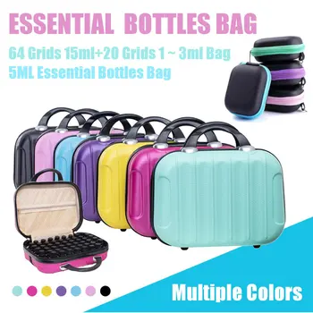 

84 Grids Essential Oil Storage Bag 64 Grids For 15ML 20 Grids for 1-3ml Essential Oil Bottle Organizer Travel Storage Case