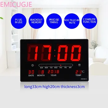 

Big number alarm clock Electronic LED calendar hanging clock with week display, Table digital thermometer alarm clock
