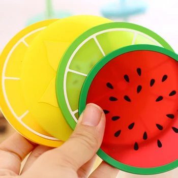 

Hot Coaster Fruit Shape Silicone Cup Pad Slip Insulation Pad Cup Mat Pad Hot Drink Holder Mats & Pads