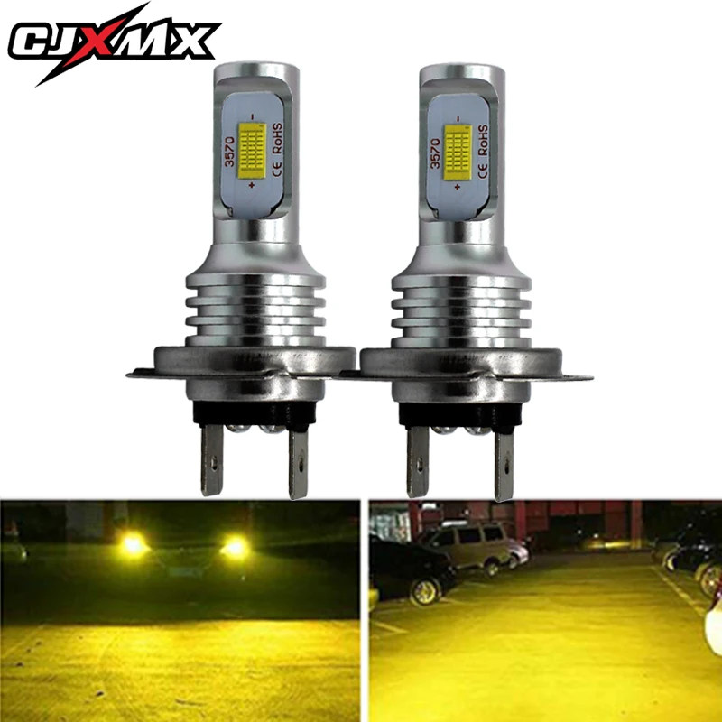 

2Pcs H1 HB3 HB4 H7 LED Bulb 9005 9006 3000K Led 80W High Power CSP 3570 Chip Super Bright Car Fog Light 1600LM Auto Lamp 12V 24V