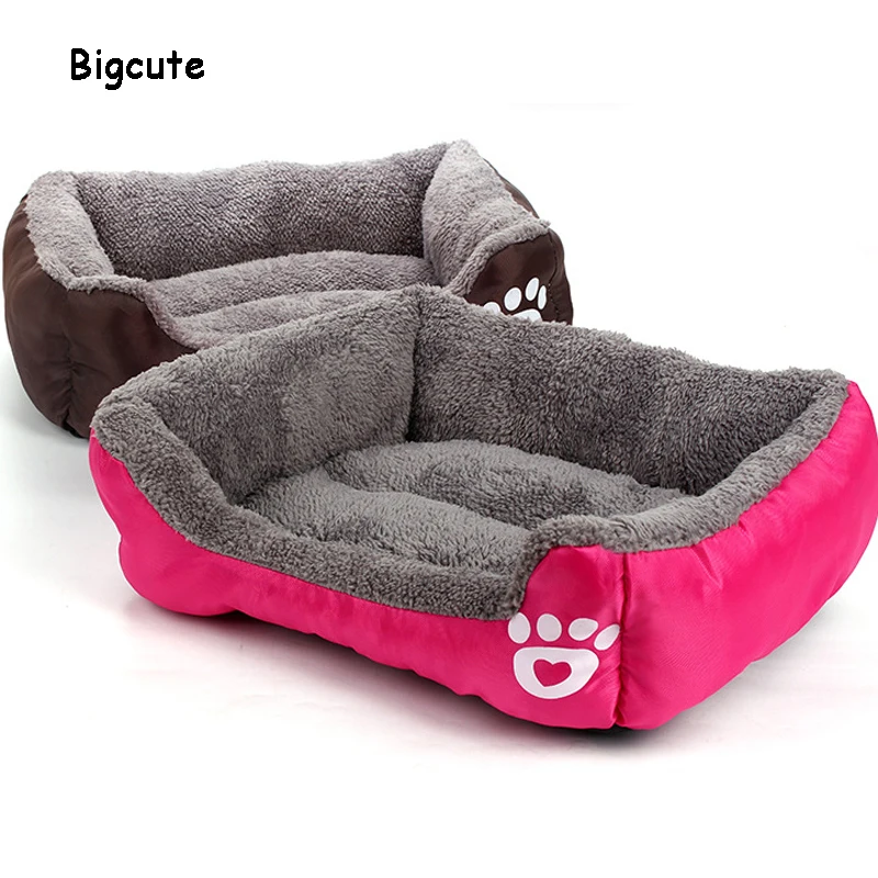 buy S 3XL 9 Colors Paw Pet Sofa Dog Beds Waterproof Bottom Soft Fleece Warm Cat Bed House Petshop cama perro