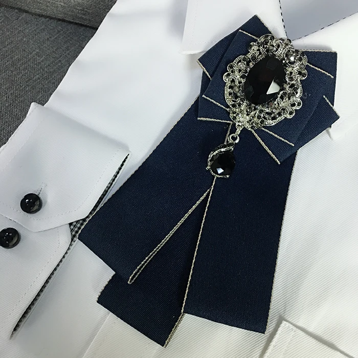 Ribbon Bow Tie Британский женский мужской свитер, рубашка, бант из ленты, галстук-платок, деловые, свадебные, Клубные, вечерние, сплав, стразы, кристалл, галстук-бабочка, формальный галстук - Цвет: Ribbon Bow Tie